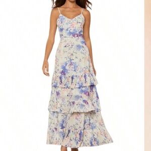 Tiered ruffle floral maxi dress